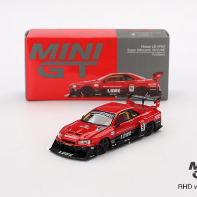 Mini GT Nissan LB-ER34 Super Silhouette SKYLINE Red/Black