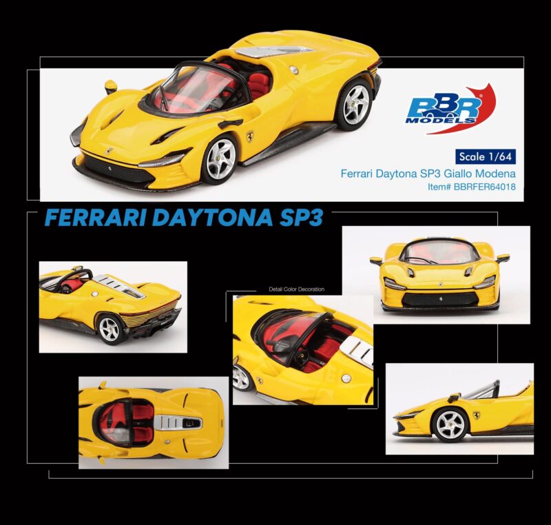 BBR Models Ferrari Daytona SP3 Giallo Modena