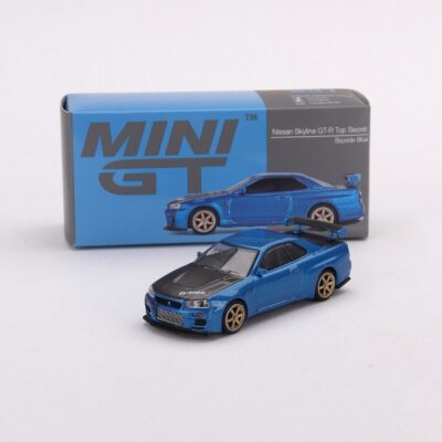 Mini GT Nissan Skyline GT-R (R34) Top Secret Bayside Blue (Açıq qutu)