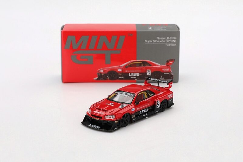 Mini GT Nissan LB-ER34 Super Silhouette SKYLINE Red/Black