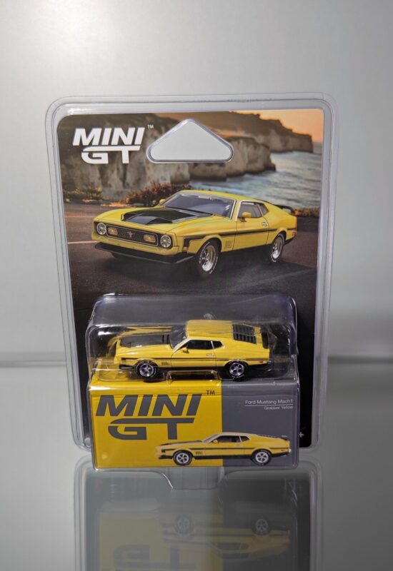 Mini GT Ford Mustang Mach1 Grabber Yellow blister pack