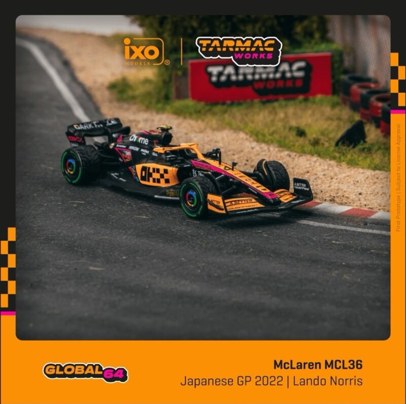 Tarmac Works McLaren MCL36 Japanese Grand Prix 2022 Lando Norris #4