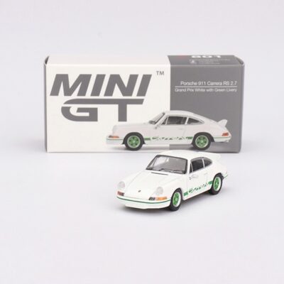 Mini GT Porsche 911 Carrera RS 2.7 Grand Prix White with Green Livery