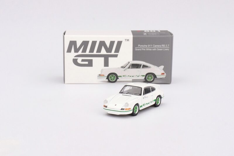 Mini GT Porsche 911 Carrera RS 2.7 Grand Prix White with Green Livery