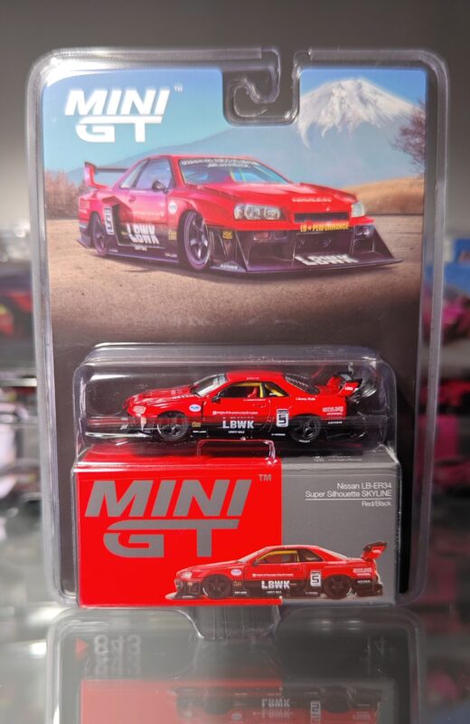 Mini GT Nissan LB-ER34 Super Silhouette SKYLINE Red/Black blister pack