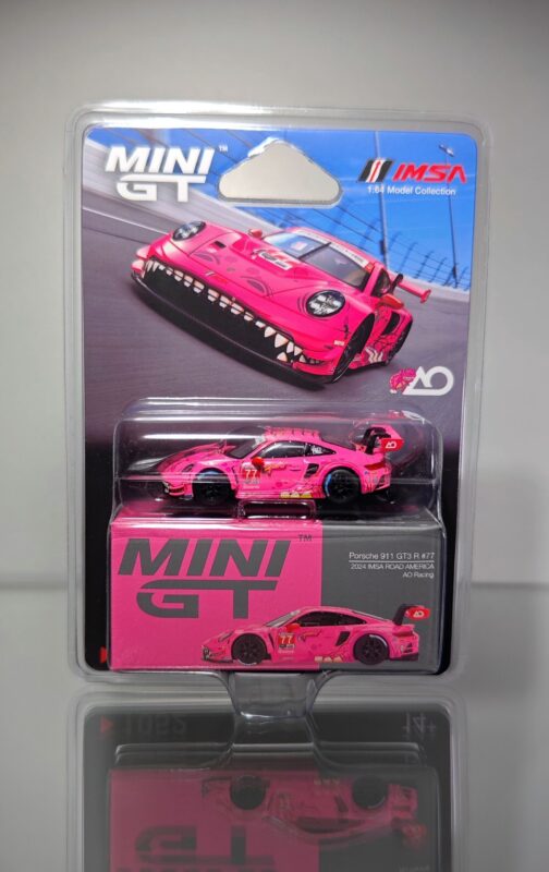 Mini GT Porsche 911 GT3 R #77 AO Racing 2024 IMSA Road America blister pack