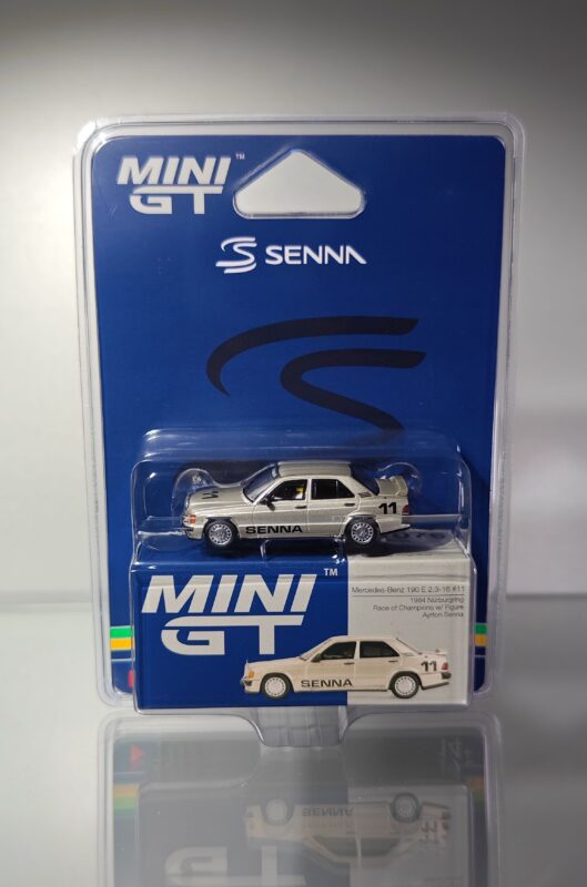 Mini GT Mercedes-Benz 190 E 2.3-16 #11 Ayrton Senna 1984 Nürburgring Race of Champions w/ Figure
